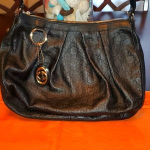 Gucci Sukey Guccissima Medium Black Hobo